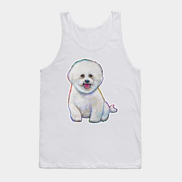 Super Cute Floof Bichon Frise Tank Top by RobertPhelpsArt